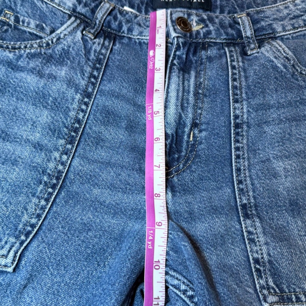 Aeropostale Womens Size 6 Utility Cargo Jeans Blue Denim Wide Leg Y2K Baggy - Picture 11 of 16